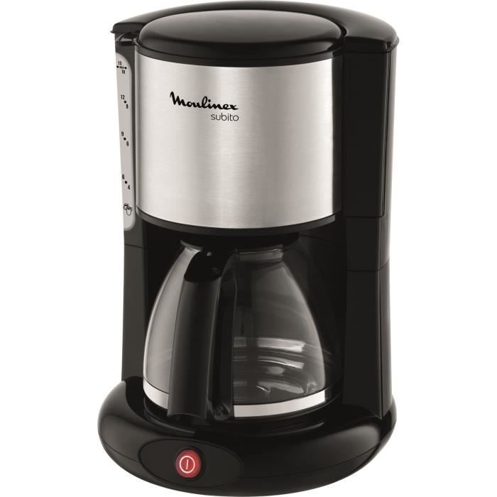 Cafetière filtre classique MOULINEX SUBITO - 15 tasses - Noir/Inox