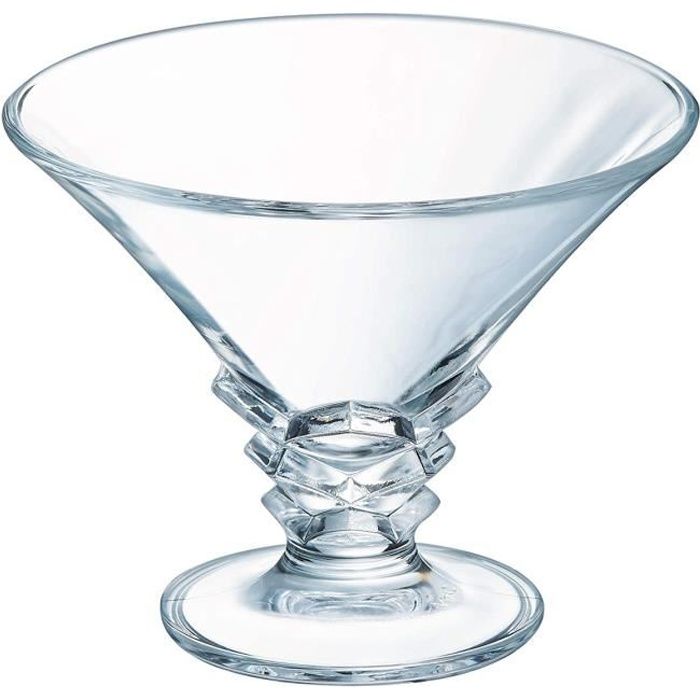 Lot de 6 Coupes à dessert transparentes en verre -