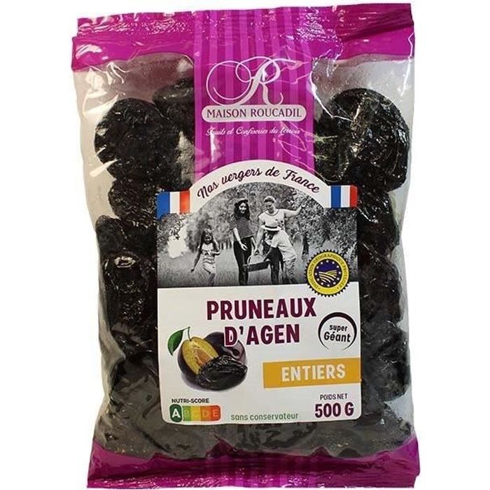 Pruneaux d'Agen IGP - avec noyaux - sachet 500g