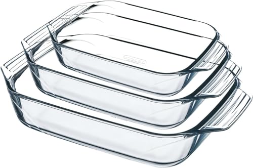 Pyrex - Lot de 3 Plats à Four - Rectangulaire