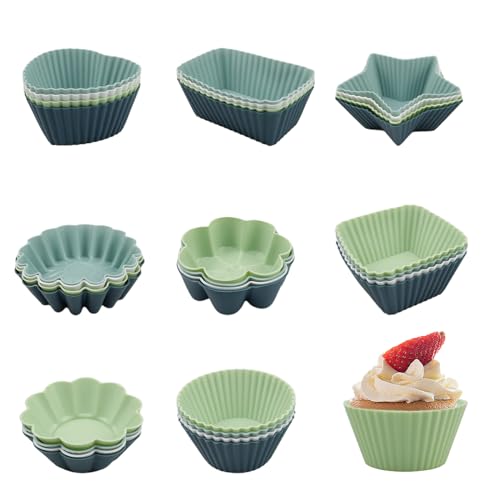 Zfseyuh Lot de 32 Moule Muffins Silicone, Moule Mini Cake