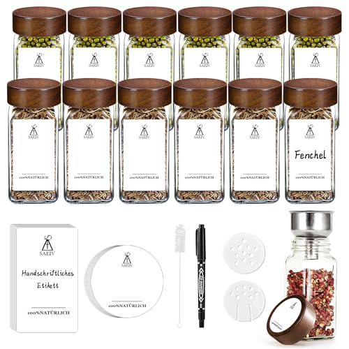 Lot de 12 Pots à Épices de 120 ml Bocaux