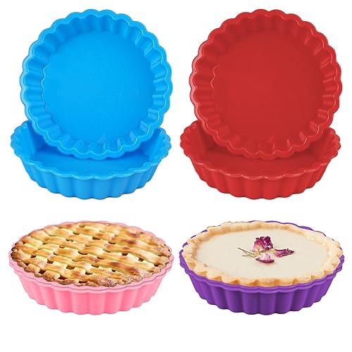 8 Pièces Moule à tarte Silicone, 11cm Moule Tartelette Silicone