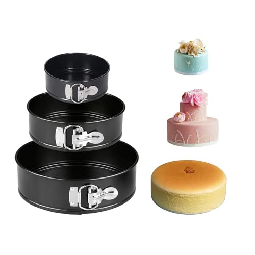 Lot de 3 moules à gâteau, moule à charnière antiadhésif,