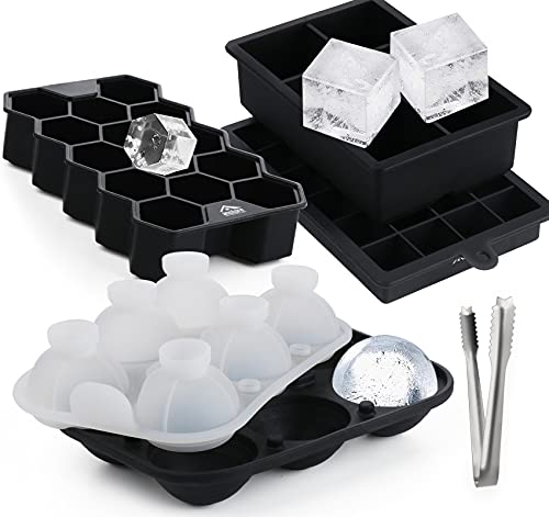 ilauke Lot de 4 moules à glaçons en silicone, Glaçons