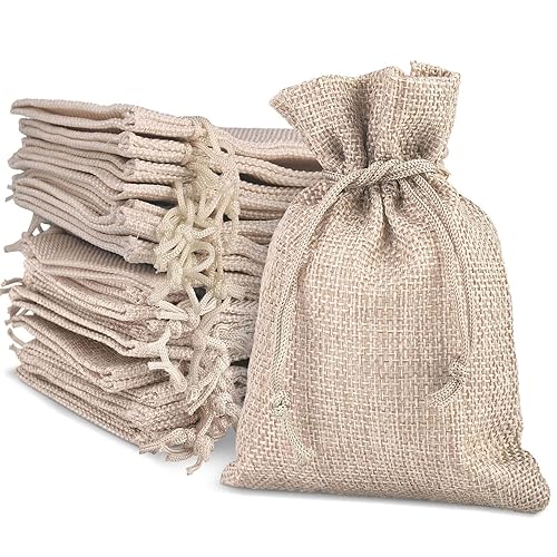 10x14cm 24 Sac Toile de Jute Cadeaux Sachets Lavande Dragées