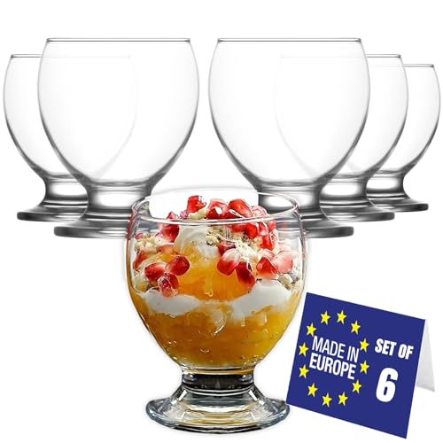 LAV Coupes à Glace en Verre avec Pied, Lot de