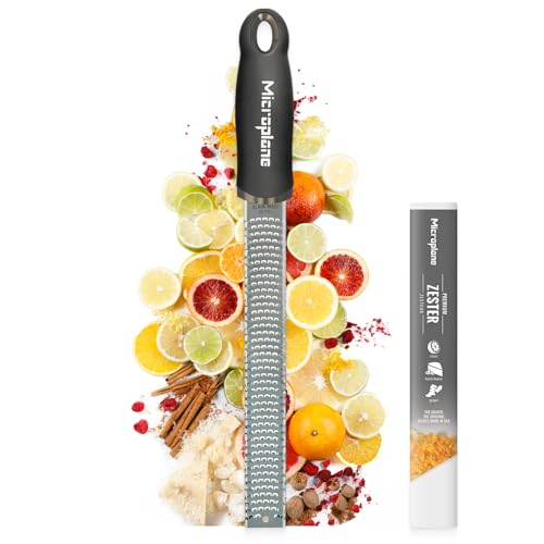 Microplane Râpe à zesteur en couleur Noir pour agrumes, parmesan,