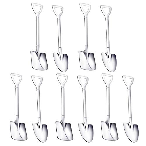 10 pièces acier inoxydable spatule cuillère pointe café thé sucre