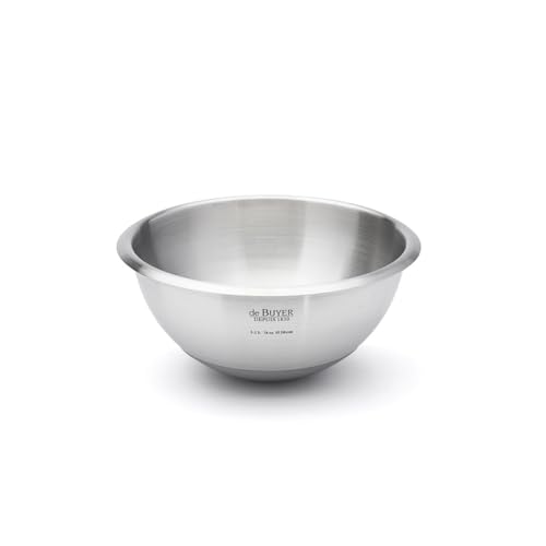 De Buyer - Bassine demi-sphérique "Cul-de-Poule" en inox avec fond