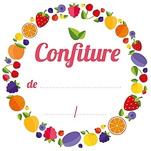 AVERY - 64 Étiquettes Rondes Satinés Confitures Inscriptibles - Adhésif