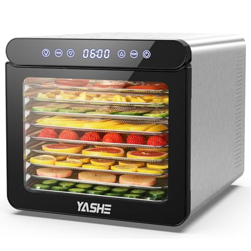 YASHE Déshydrateur Alimentaire, Température jusqu'à 75℃ et Minuterie 48H, 9