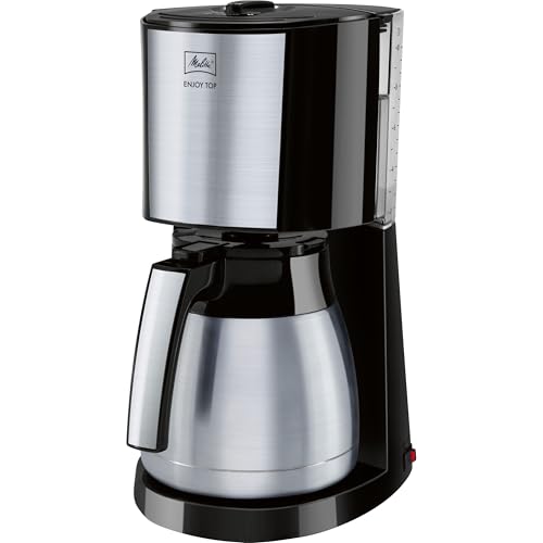 Melitta Cafetière à Filtre Enjoy Top Therm Noir/Acier Brossé, avec