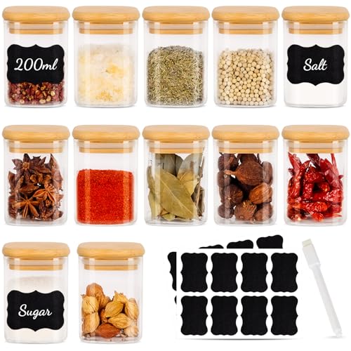 Lot de 12 Pot a Epices CarréS 200 ml HerméTiques