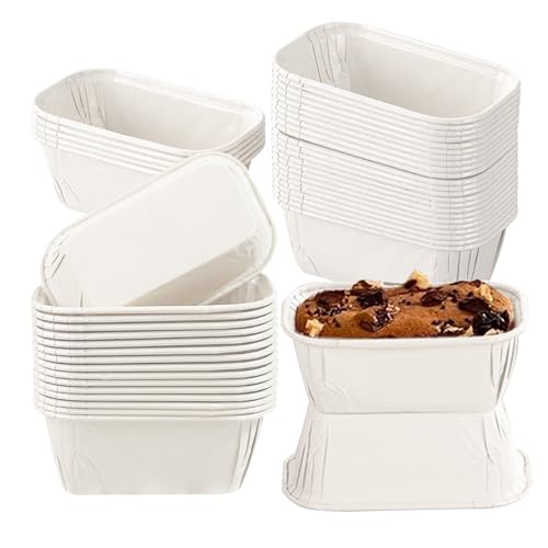 Lot de 50 mini moules à gâteau rectangulaires en papier