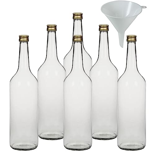 mikken Lot de 6 bouteilles de liqueur en verre 1000