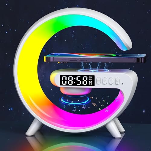 Reveil Simulateur D'aube, Lampe D'ambiance avec Haut-Parleur Bluetooth, Veilleuse à