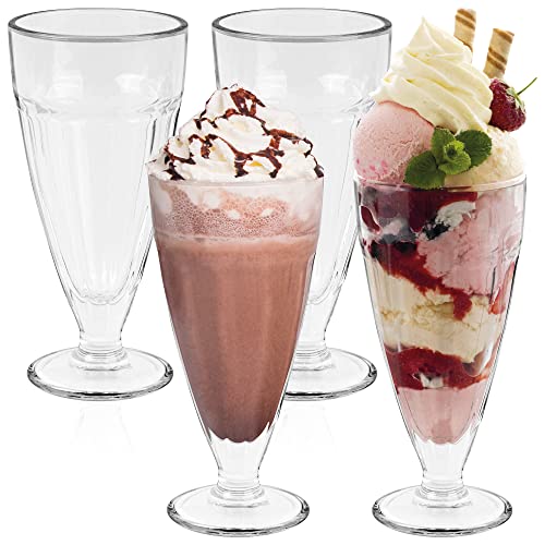 HEFTMAN Lot de 4 Coupe a Glace - Verre Milkshake