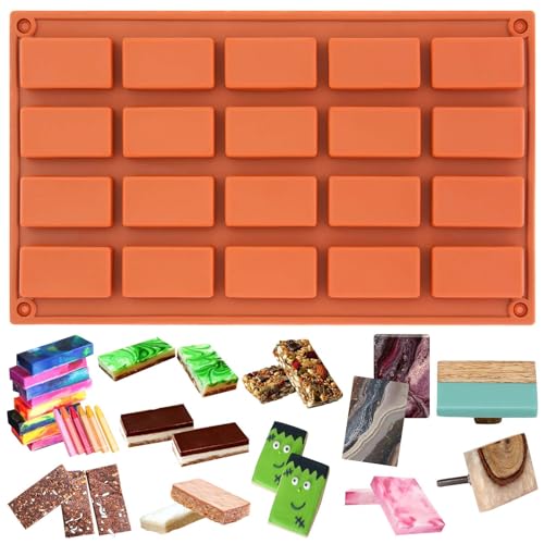 FSC Lot de 20 moules rectangulaires en silicone pour muffins,