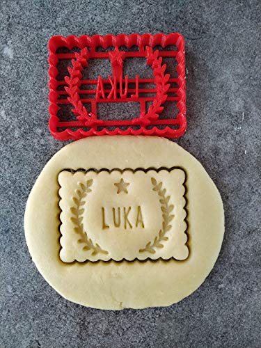 3DKOUPE - Emporte-pièce petit beurre - Motif lauriers et étoile