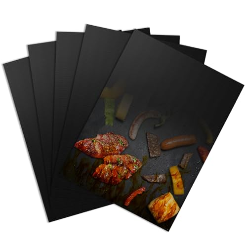 Set de 5 Tapis de Cuisson BBQ 40x30 cm, Feuille
