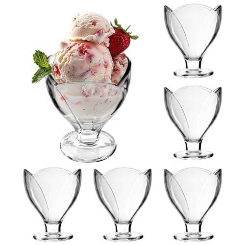 KADAX Lot de 6 coupelles à dessert avec pied, verres