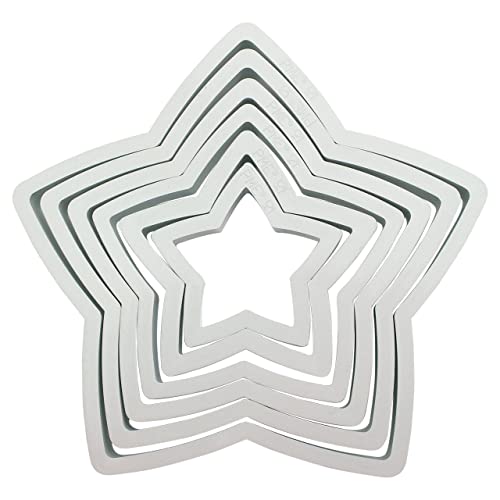 PME PNS6 Lot de 6 Emporte Pièces Etoile, Plastique, Blanc,