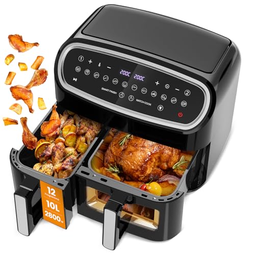 Friteuse Sans Huile Double, Air Fryer Tour, Capacité XXL de