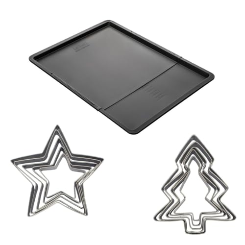 Zenker 9987550 Ensemble plaque à pâtisserie extensible avec 5 emporte-pièces