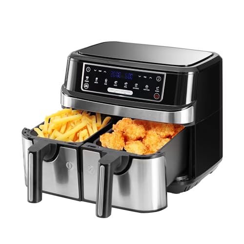 Air Fryer avec Double Compartiment, Emphsism Friteuse Sans Huile 9L