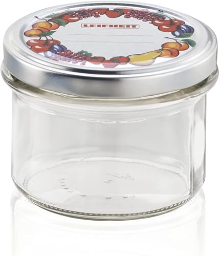 Leifheit Bocal à confiture en verre 235 ml, Bocal hermétique