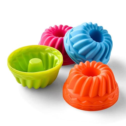 Lot de 12 mini moules à kouglof en silicone réutilisables