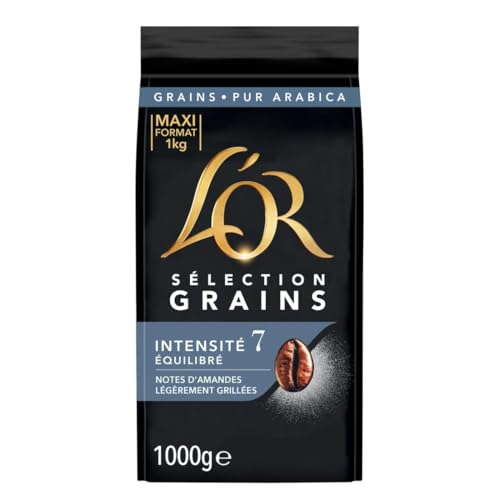 L'OR, 1kg Café en Grains Sélection, 100% Arabica, Intensité 7