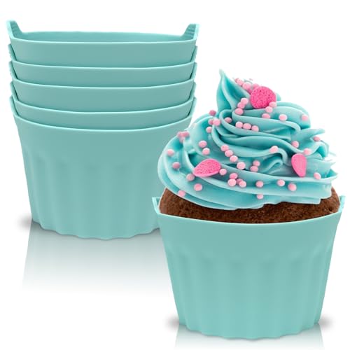 TOGETDREAM Moules à Muffins en Silicone 6pcs Caissettes Réutilisables Cupcake