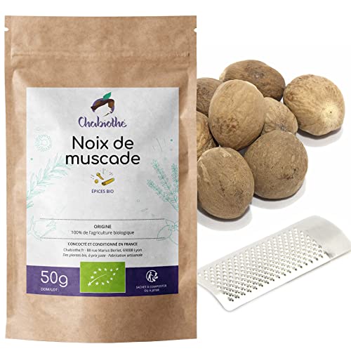 Chabiothé - 10 Noix de muscade Bio entières 50g +