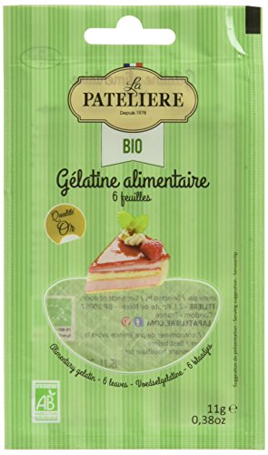 LA PATELIERE Gélatine Alimentaire Bio Sachet 6 Feuilles 11 g