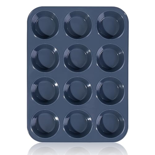 SUPER KITCHEN 12 Grand Moule à Muffins en Silicone Plaque