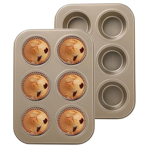 Lot de 2 moules à muffins en acier avec revêtement