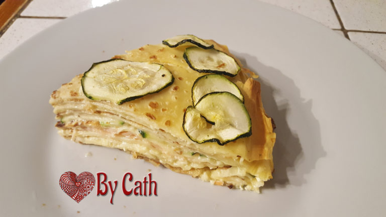 Gâteau de crêpes Saumon & Courgette By Cath – Recette filmée avec le Companion Moulinex