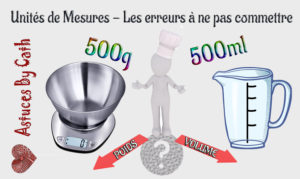 LES BASES - Equivalences de mesures en cuisine -Les erreurs à ne pas commettre