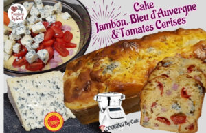 cake jambon, bleu d'auvergne & tomates cerises