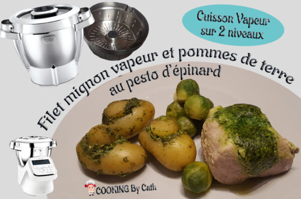 Filet mignon et pommes de terre au pesto d’épinard – Cuisson sur 2 niveaux dans le Companion