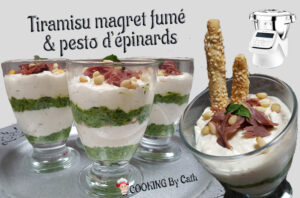 Tiramisu magret fumé et pesto d'épinards