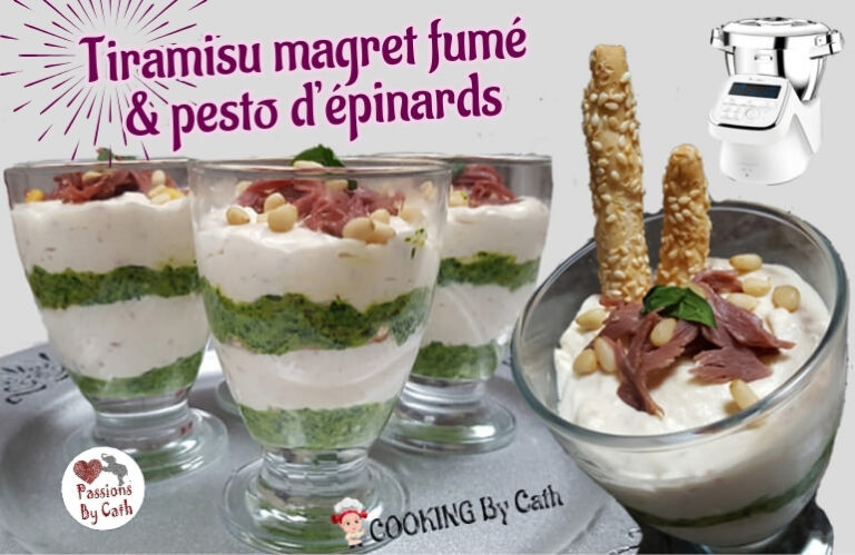 Pesto d’épinard au Companion : Tiramisu magret fumé et pesto d'épinard au Companion