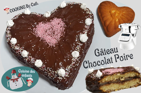 Gâteau COEUR chocolat poire