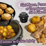 Filet mignon PdeT et champi farcis (cuisson sur 2 niv au Cookéo Infinity avec AirFryer)