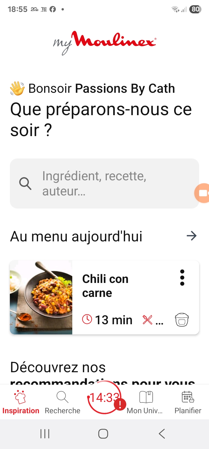Capture écran Appli My Moulinex MINUTEUR - Perte connexion - le minuteur poursuit le décompte